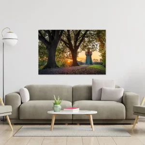 Der Leuchtturm Bunthäuser Spitze im Morgenlicht.